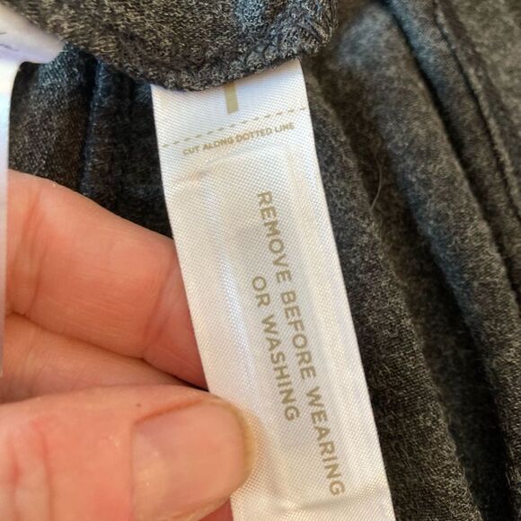 Loft NWT Elegant Charcoal Gray puffed sleeve w/ruffle bottom go everywhere dress - Picture 11 of 11